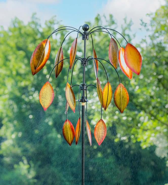 Yard & Garden Plow & Hearth Misting Wind Spinner with Whirling Leaves NFLB351