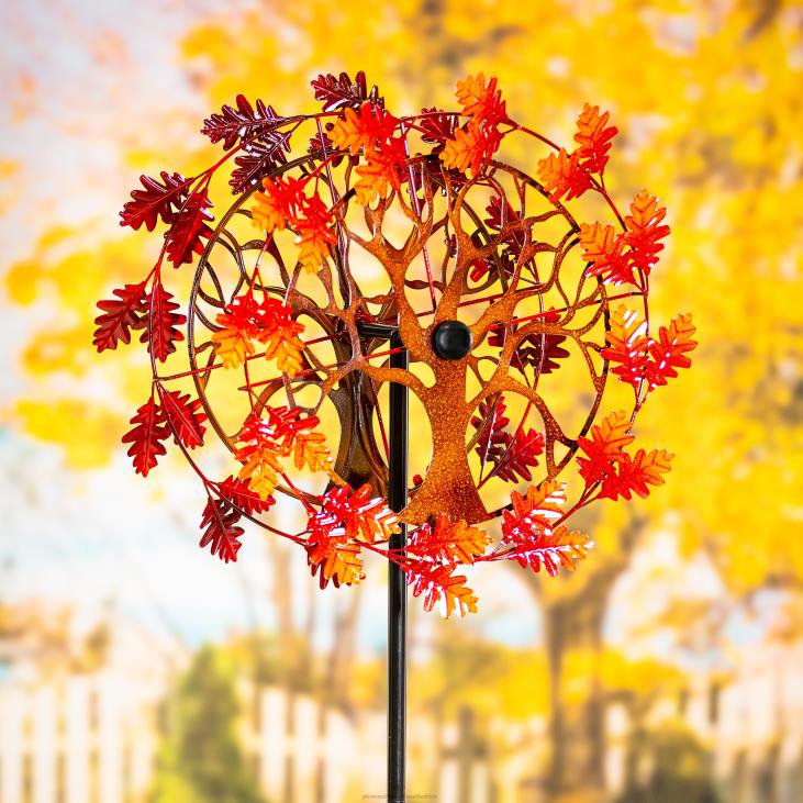Yard & Garden Plow & Hearth Oak Leaves Tree of Life Metal Wind Spinner NFLB256