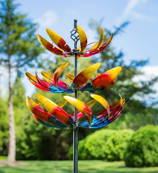 Yard & Garden Plow & Hearth Ombre Waves Three-Tier Metal Wind Spinner NFLB137
