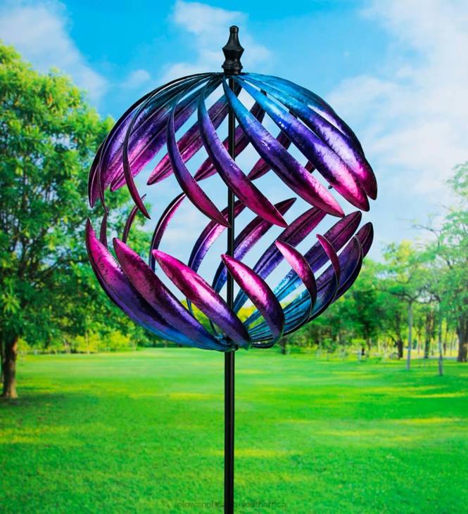 Yard & Garden Plow & Hearth Oversized Split Sphere Metal Wind Spinner NFLB163