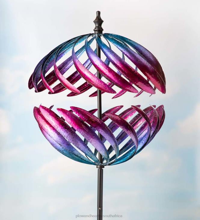 Yard & Garden Plow & Hearth Oversized Split Sphere Metal Wind Spinner NFLB163