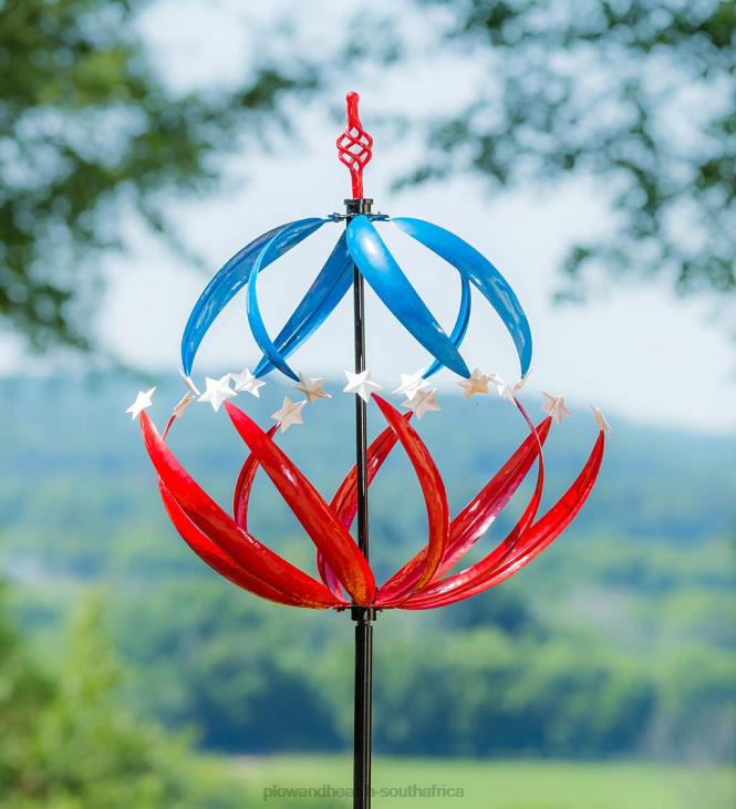 Yard & Garden Plow & Hearth Patriotic Stars Wind Spinner NFLB372