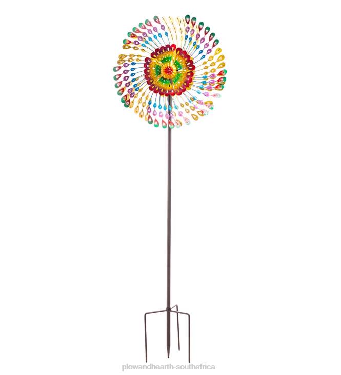 Yard & Garden Plow & Hearth Rainbow Feathers Wind Spinner NFLB328