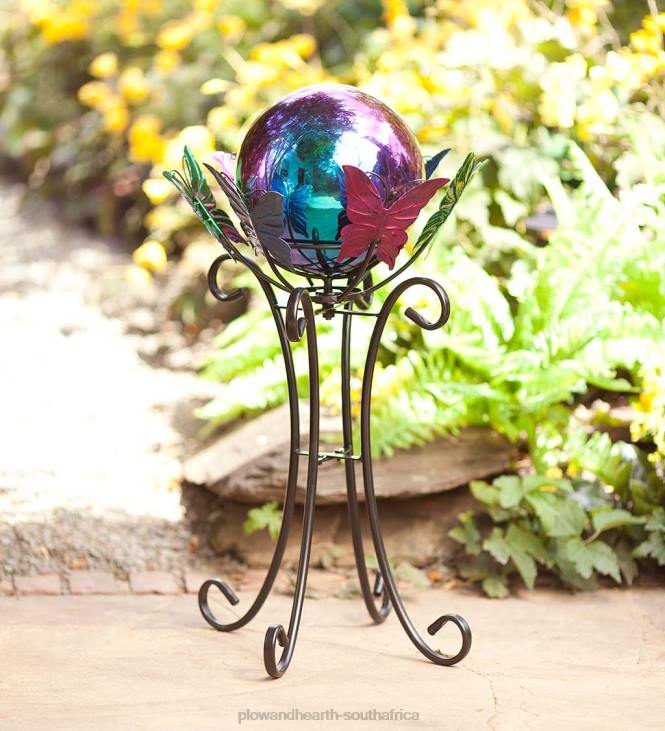 Yard & Garden Plow & Hearth Spinning Butterfly Gazing Ball Stand NFLB413