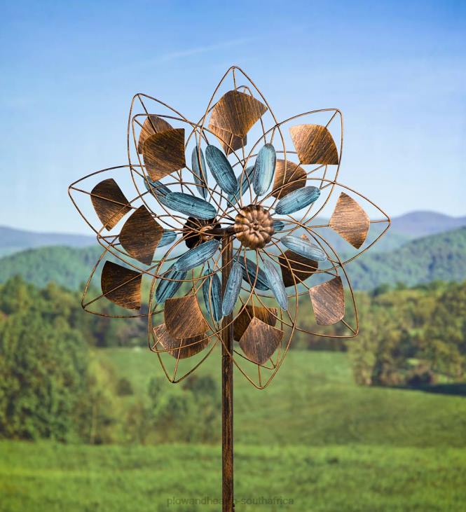 Yard & Garden Plow & Hearth Verdigris and Copper Petals Wind Spinner NFLB202