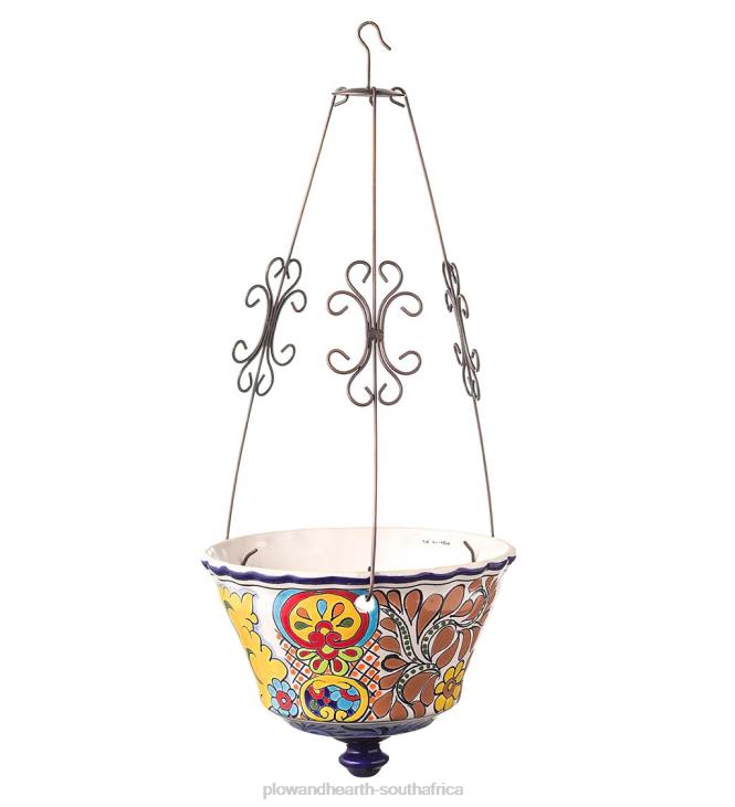 Yard & Garden Plow & Hearth Authentic Mexican Talavera Hanging Planter - Black NFLB937
