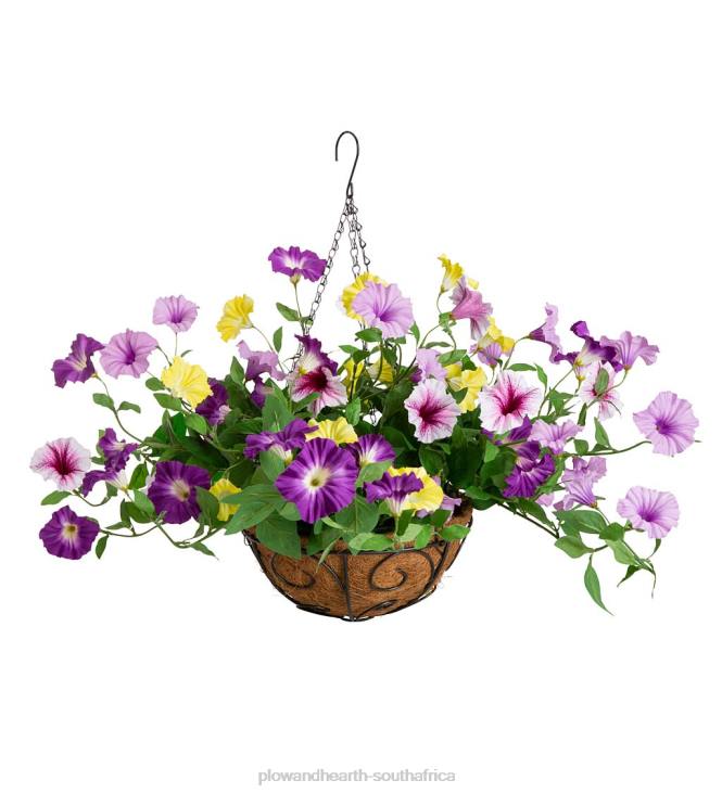 Yard & Garden Plow & Hearth Faux Petunia Hanging Basket - Purple NFLB968