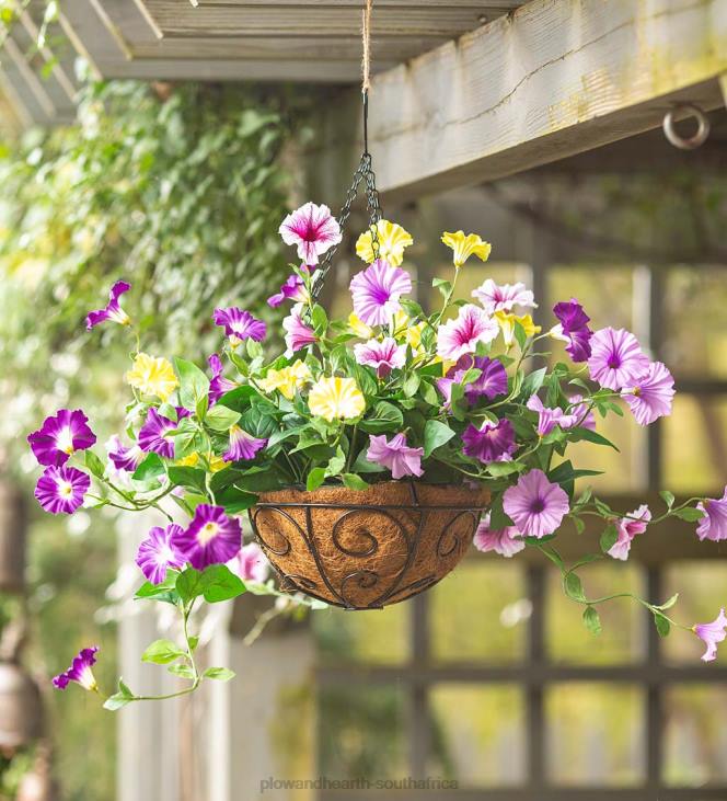 Yard & Garden Plow & Hearth Faux Petunia Hanging Basket - Purple NFLB968