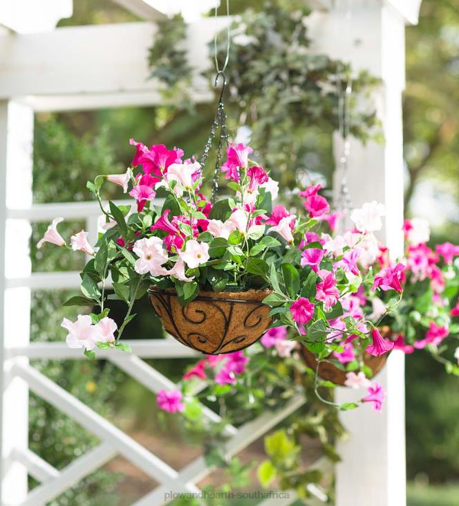 Yard & Garden Plow & Hearth Faux Petunia Hanging Basket - Purple NFLB968