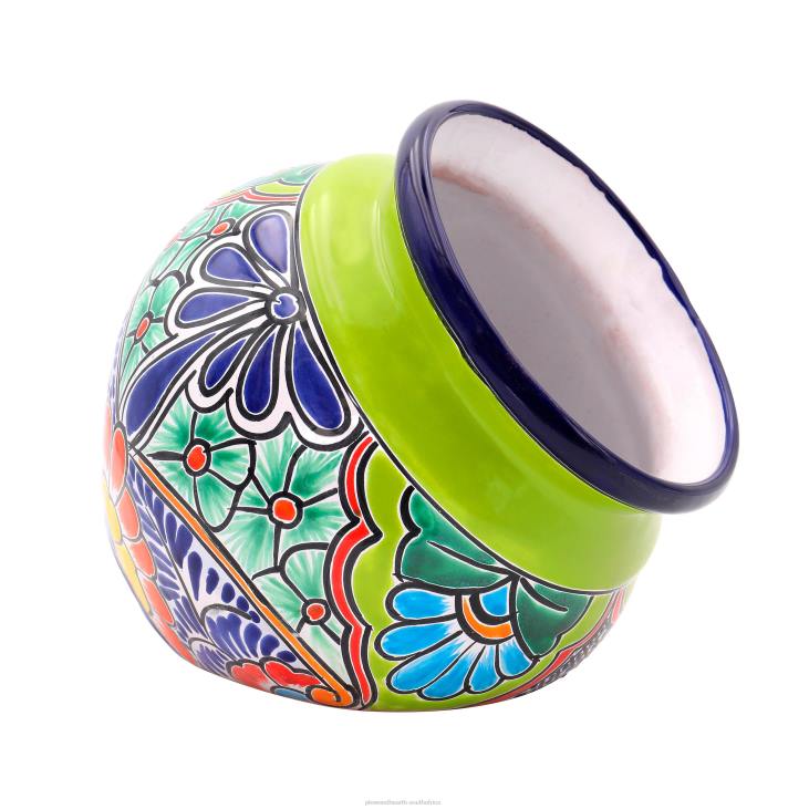 Yard & Garden Plow & Hearth Green Talavera Tilted Chata Planter NFLB951