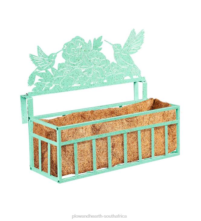 Yard & Garden Plow & Hearth Hummingbird and Florals Verdigris Railing Planter NFLB980
