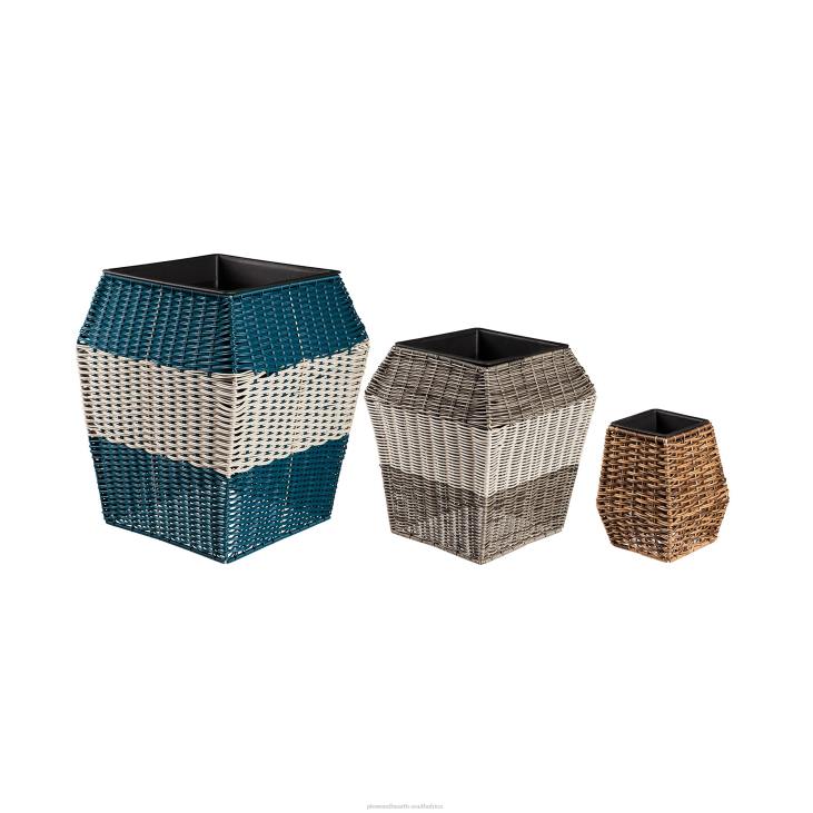 Yard & Garden Plow & Hearth Indoor/Outdoor Coastal Wicker Planters, Set of 3 NFLB969