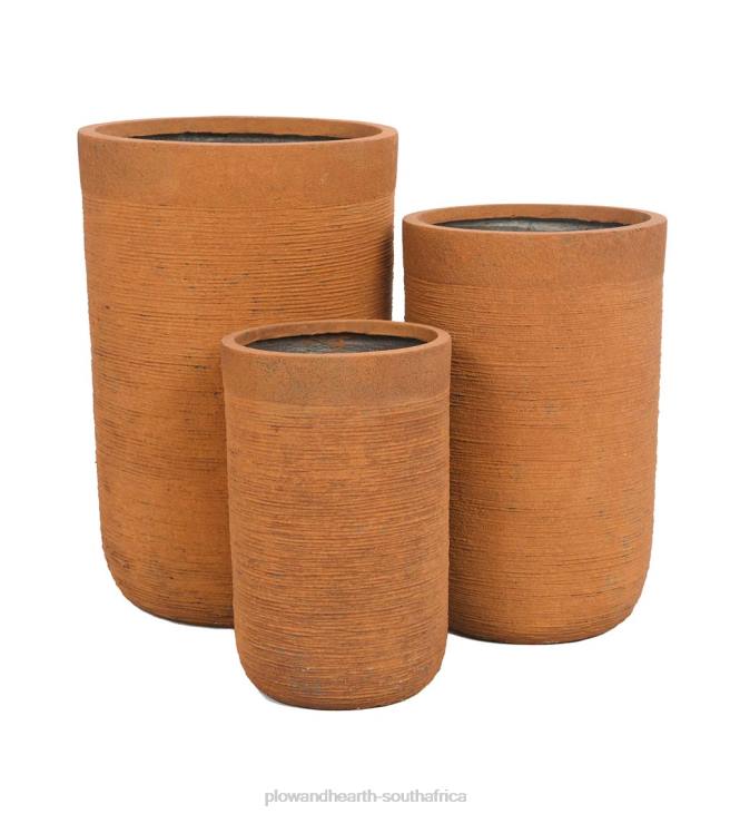 Yard & Garden Plow & Hearth Indoor/Outdoor Terracotta Tall Planters, Set of 3 - Clay NFLB917