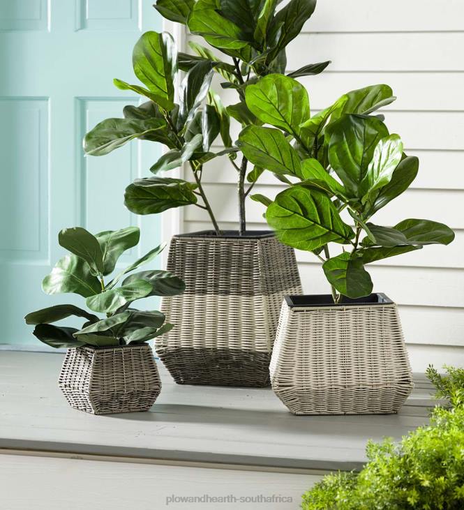 Yard & Garden Plow & Hearth Indoor/Outdoor Wicker Planters, Set of 3 NFLB981