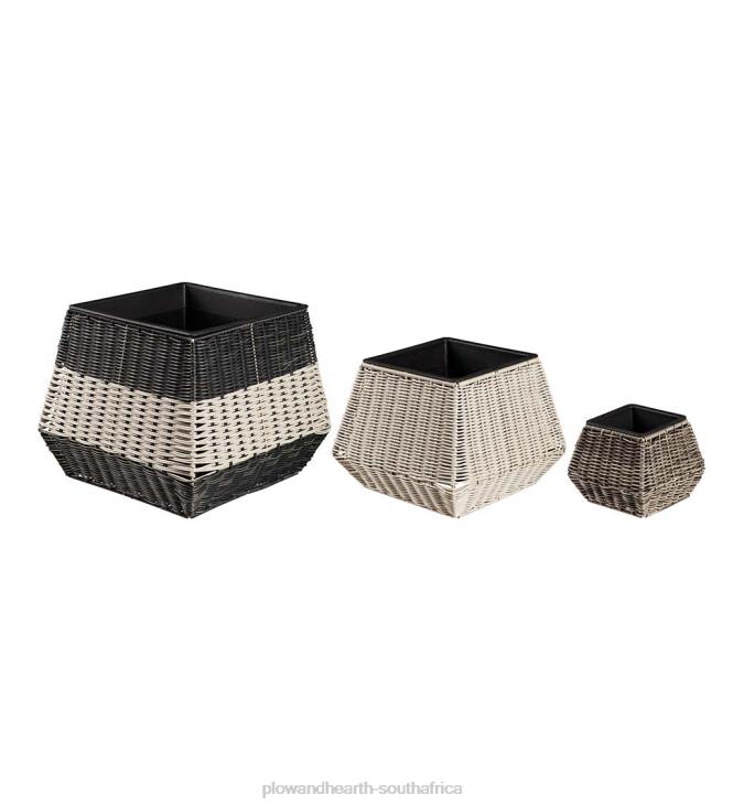 Yard & Garden Plow & Hearth Indoor/Outdoor Wicker Planters, Set of 3 NFLB981