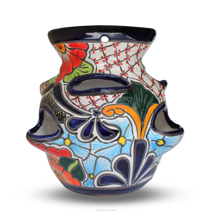 Yard & Garden Plow & Hearth Large Sky Blue Talavera Strawberry Pot NFLB936