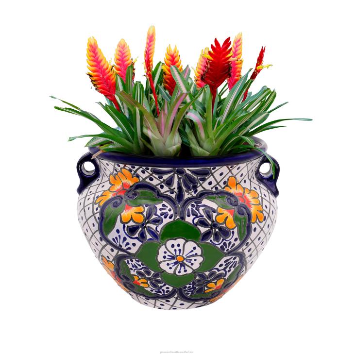 Yard & Garden Plow & Hearth Large White Talavera Chata Planter NFLB946