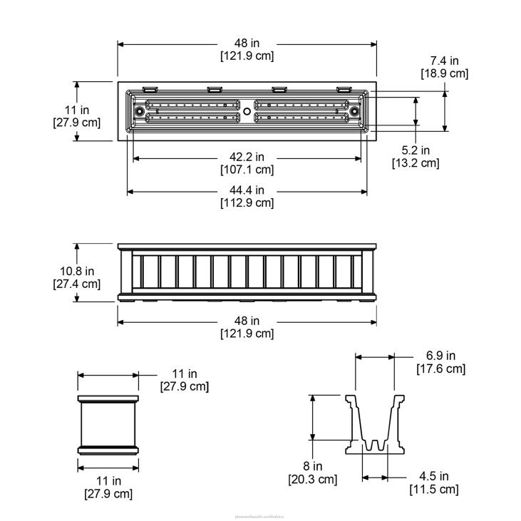 Yard & Garden Plow & Hearth Lexington Self-Watering Window Boxes with Hanging Brackets NFLB925