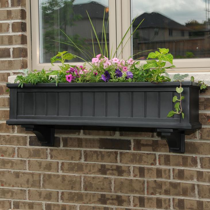 Yard & Garden Plow & Hearth Lexington Self-Watering Window Boxes with Hanging Brackets NFLB925
