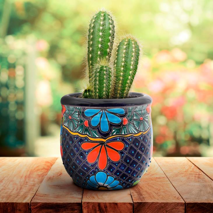 Yard & Garden Plow & Hearth Medium Blue Talavera Bell Planter NFLB964
