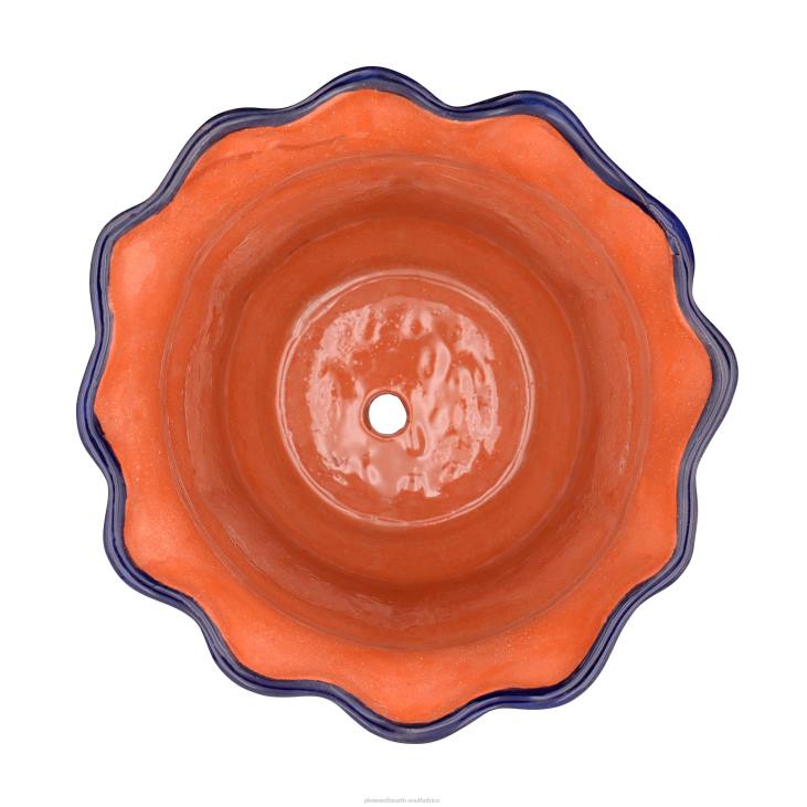 Yard & Garden Plow & Hearth Medium Ripple Rim Talavera Flower Pot NFLB954