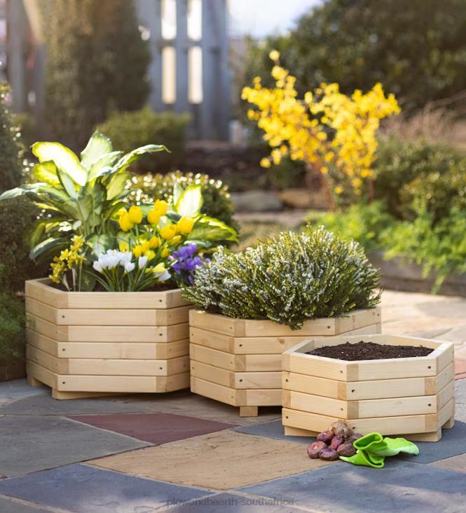 Yard & Garden Plow & Hearth Nested Hexagon Planters, Set of 3 NFLB919