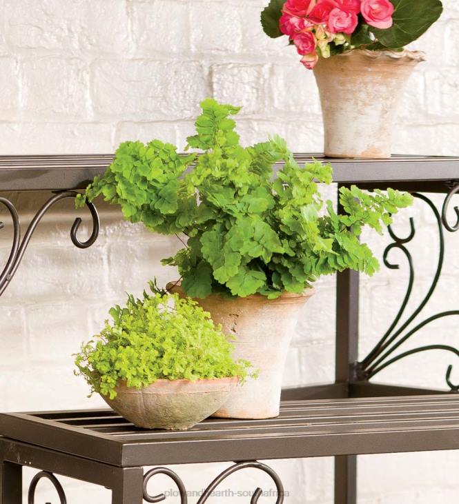 Yard & Garden Plow & Hearth Nesting Metal Plant Stands with Scrollwork, Set of Three NFLB912