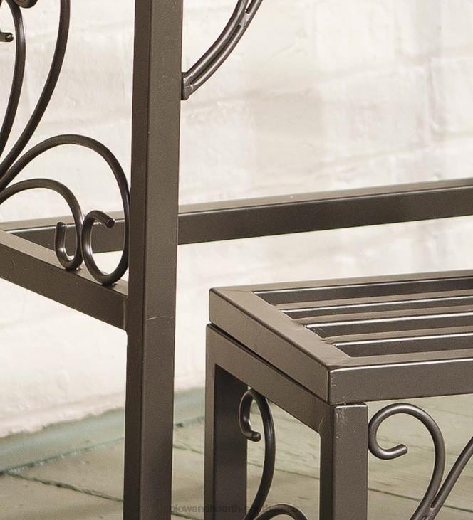 Yard & Garden Plow & Hearth Nesting Metal Plant Stands with Scrollwork, Set of Three NFLB912