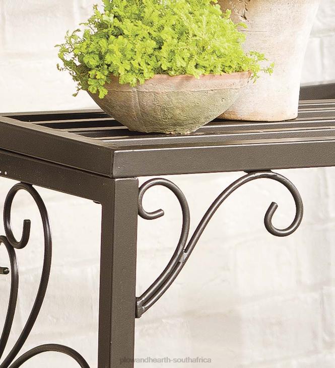 Yard & Garden Plow & Hearth Nesting Metal Plant Stands with Scrollwork, Set of Three NFLB912