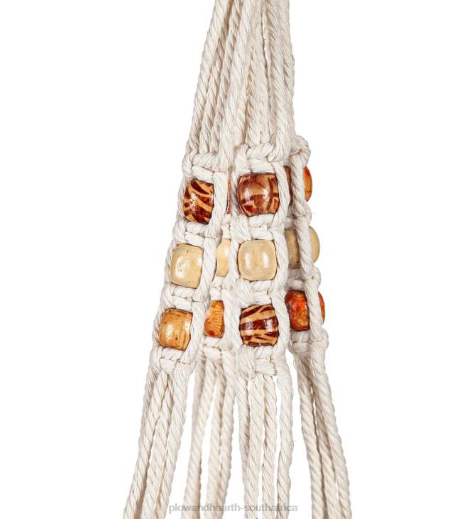 Yard & Garden Plow & Hearth Olivia Fabric Planter with Macrame Holder - Blue NFLB930