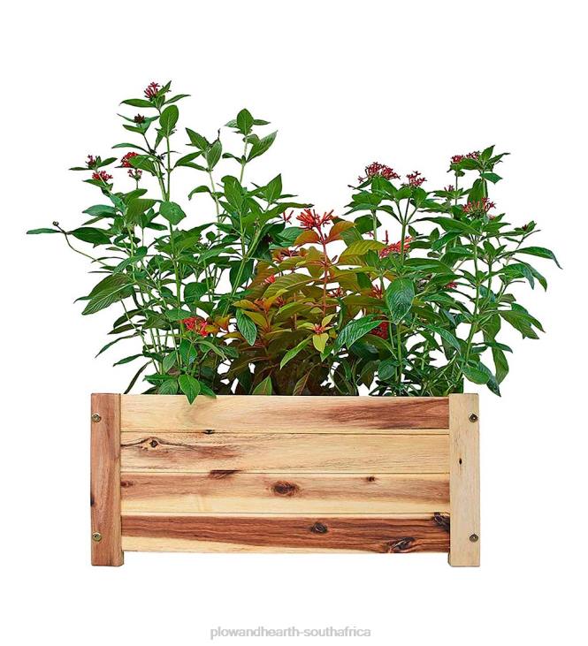 Yard & Garden Plow & Hearth Rectangle Acacia Wood Planter NFLB918