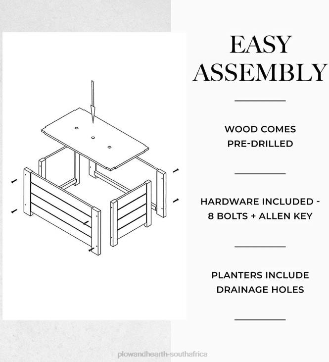 Yard & Garden Plow & Hearth Rectangle Acacia Wood Planter NFLB918