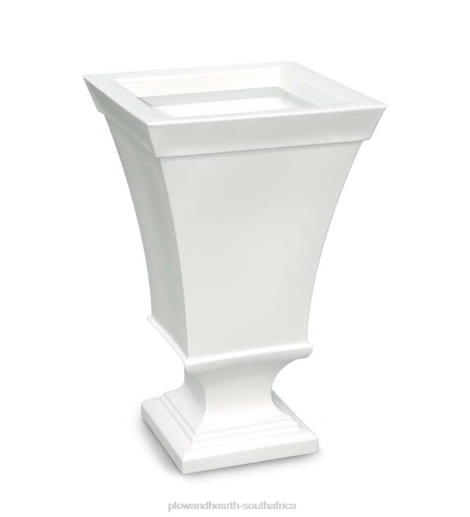 Yard & Garden Plow & Hearth Richmond Self-Watering Pedestal Urn Planter - White NFLB913
