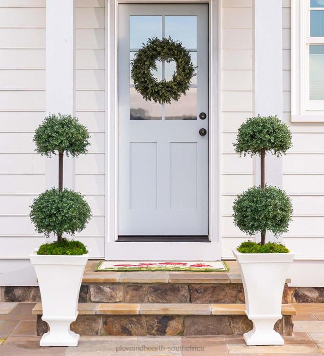 Yard & Garden Plow & Hearth Richmond Self-Watering Pedestal Urn Planter - White NFLB913
