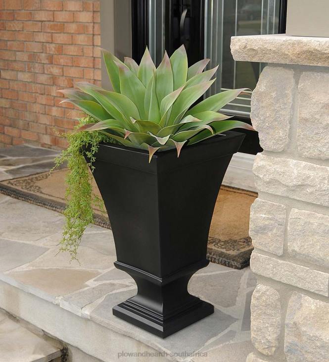 Yard & Garden Plow & Hearth Richmond Self-Watering Pedestal Urn Planter - White NFLB913