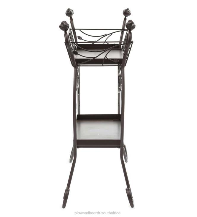 Yard & Garden Plow & Hearth Two-Shelf Cast Iron Plant Stand with Birds NFLB911