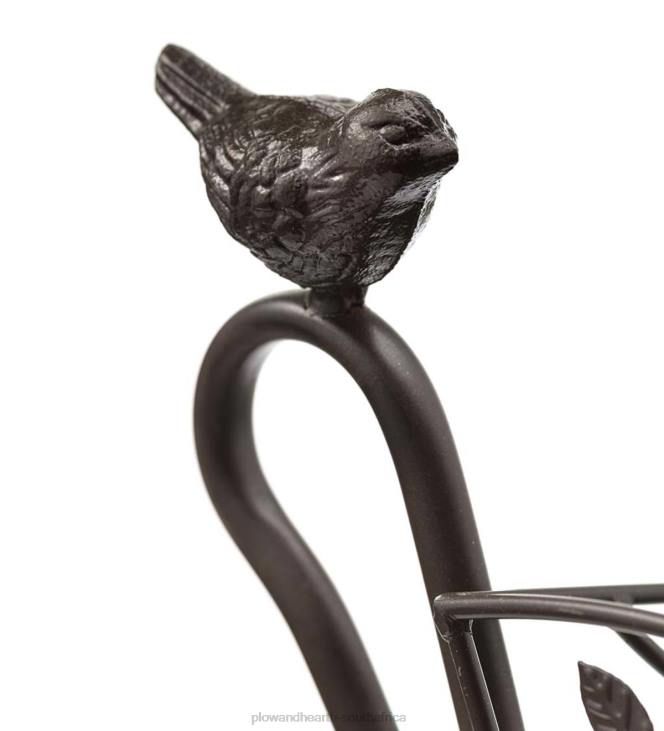 Yard & Garden Plow & Hearth Two-Shelf Cast Iron Plant Stand with Birds NFLB911