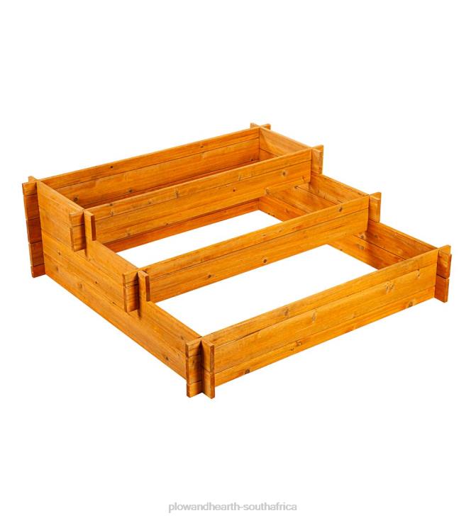 Yard & Garden Plow & Hearth Wooden Three-Tier Self-Contained Raised Bed Garden Planter NFLB927