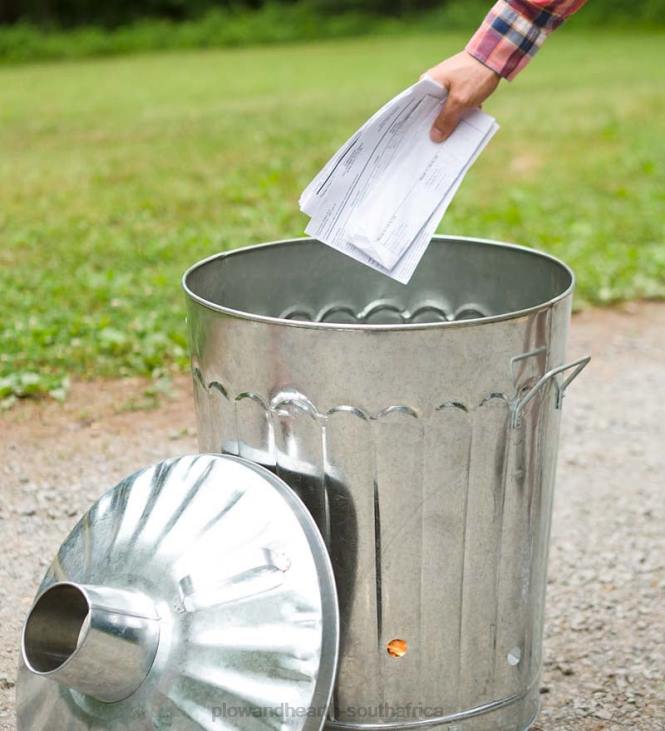 Yard & Garden Plow & Hearth Galvanized Metal Garden/Home Incinerator Waste Can NFLB990