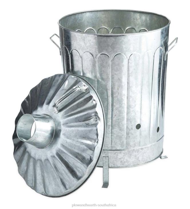 Yard & Garden Plow & Hearth Galvanized Metal Garden/Home Incinerator Waste Can NFLB990