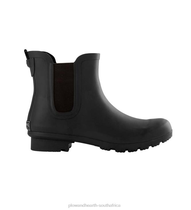 Yard & Garden Plow & Hearth ROMA Waterproof Chelsea Matte Rubber Rain Boots - Black - Size 06 NFLB992