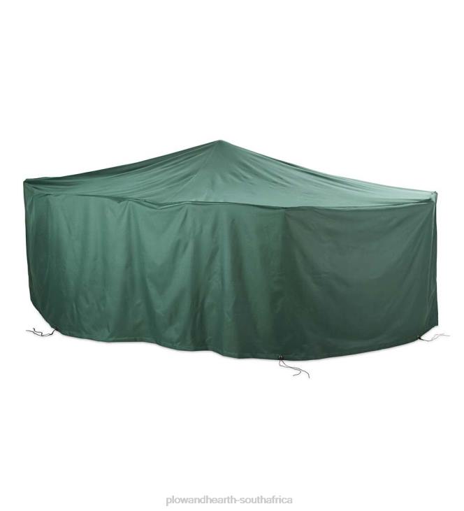 Yard & Garden Plow & Hearth Classic Outdoor Furniture All-Weather Cover for Large Rectangle Table & Chairs - Green NFLB1024