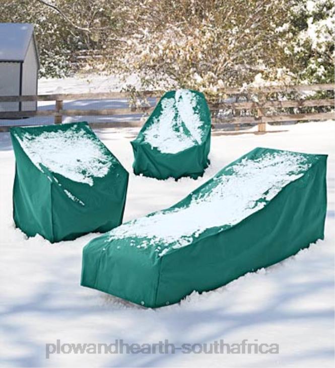 Yard & Garden Plow & Hearth Classic Outdoor Furniture All-Weather Cover for Large Rectangle Table & Chairs - Green NFLB1024