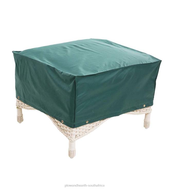 Yard & Garden Plow & Hearth Classic Outdoor Furniture All-Weather Cover for Ottoman - Green NFLB1051