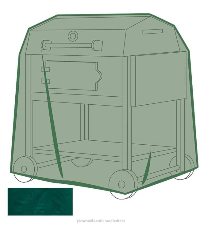 Yard & Garden Plow & Hearth Classic Outdoor Furniture All-Weather Large Grill Cover - Green NFLB1040