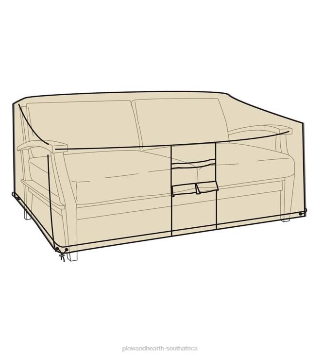 Yard & Garden Plow & Hearth Deluxe Deep Seat Love Seat Cover - Tan NFLB1015