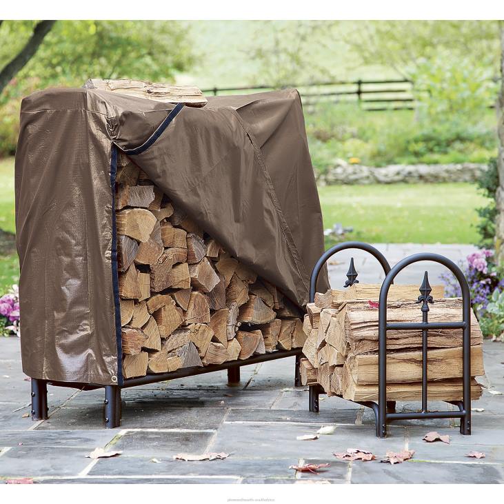 Yard & Garden Plow & Hearth Heavy Duty Steel Wood Rack with Finial Design NFLB1003