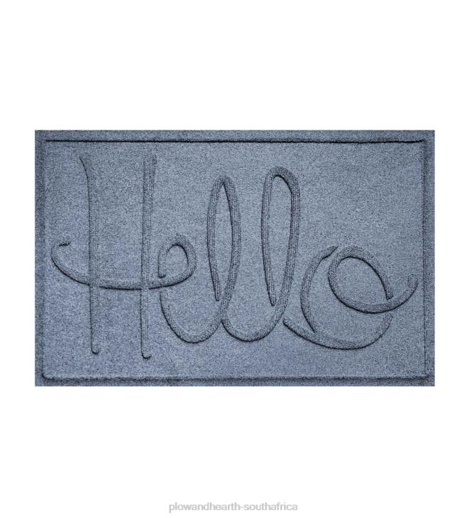 Yard & Garden Plow & Hearth Waterhog Indoor/Outdoor Hello Doormat, 2' x 3' - Blue NFLB1041