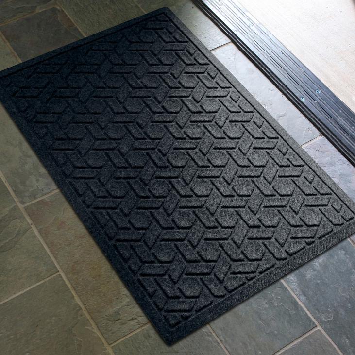 Yard & Garden Plow & Hearth Waterhog Machine Washable Cane Weave Doormat - Granite NFLB1064