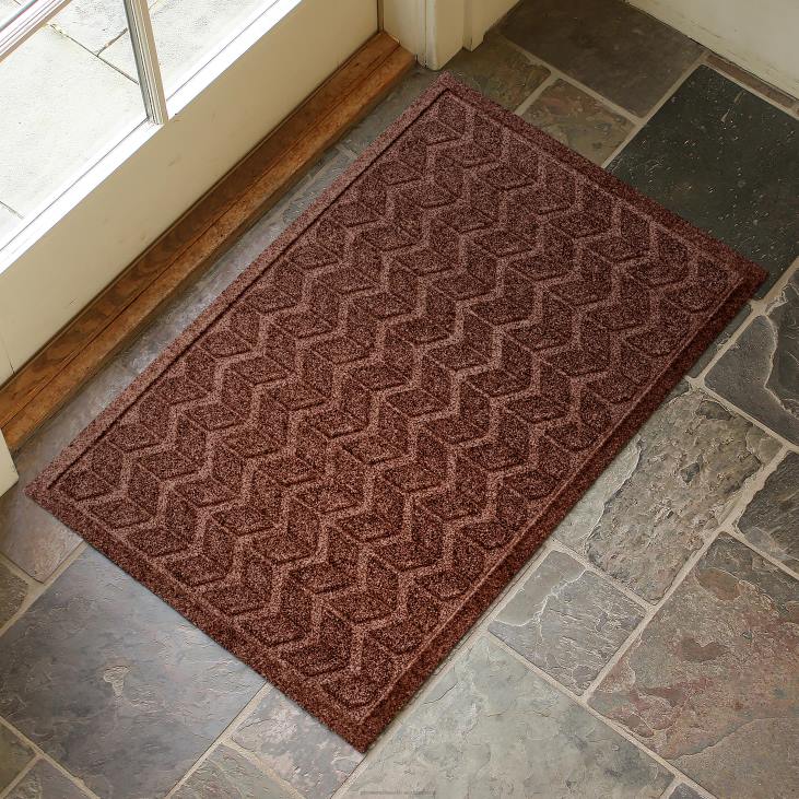 Yard & Garden Plow & Hearth Waterhog Machine Washable Chevron Doormat - Granite NFLB1071